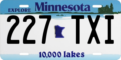 MN license plate 227TXI