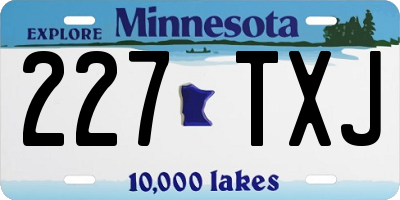 MN license plate 227TXJ