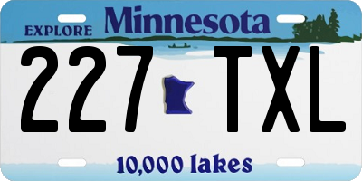 MN license plate 227TXL
