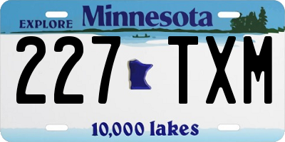 MN license plate 227TXM