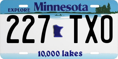MN license plate 227TXO