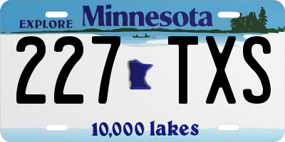 MN license plate 227TXS