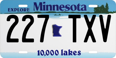 MN license plate 227TXV