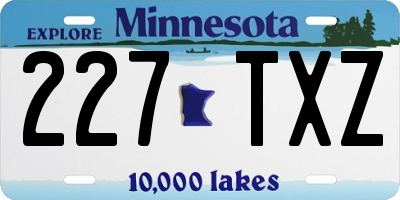 MN license plate 227TXZ