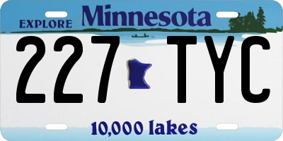 MN license plate 227TYC