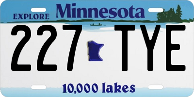 MN license plate 227TYE