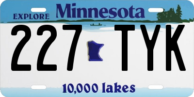 MN license plate 227TYK