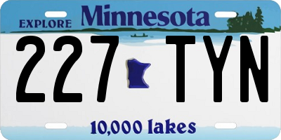 MN license plate 227TYN