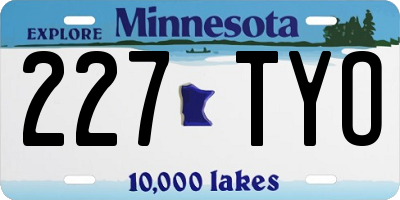 MN license plate 227TYO