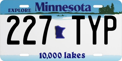 MN license plate 227TYP