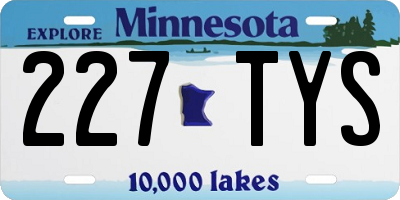 MN license plate 227TYS