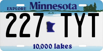 MN license plate 227TYT