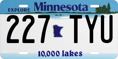 MN license plate 227TYU