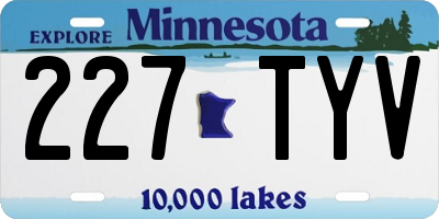 MN license plate 227TYV