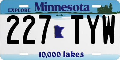 MN license plate 227TYW