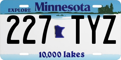 MN license plate 227TYZ