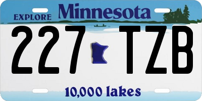 MN license plate 227TZB