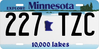 MN license plate 227TZC