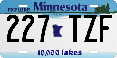 MN license plate 227TZF