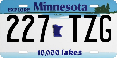 MN license plate 227TZG