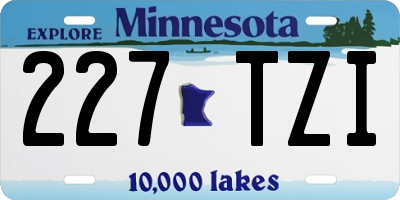 MN license plate 227TZI