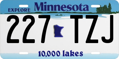 MN license plate 227TZJ