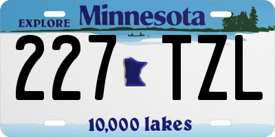 MN license plate 227TZL