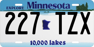 MN license plate 227TZX