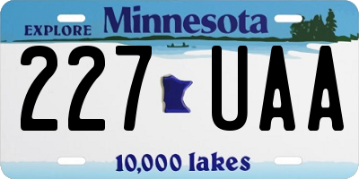 MN license plate 227UAA
