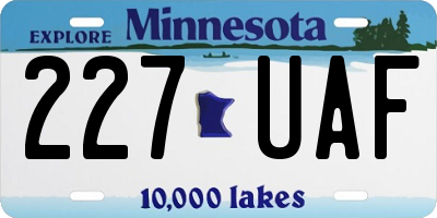 MN license plate 227UAF