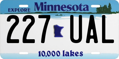 MN license plate 227UAL