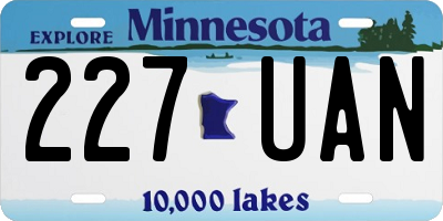 MN license plate 227UAN