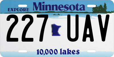 MN license plate 227UAV