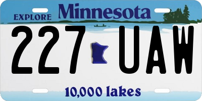 MN license plate 227UAW