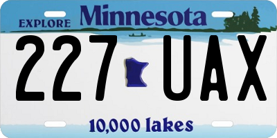 MN license plate 227UAX