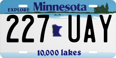 MN license plate 227UAY