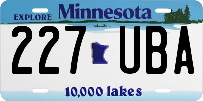 MN license plate 227UBA