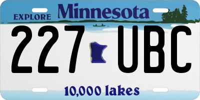 MN license plate 227UBC