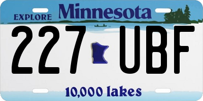 MN license plate 227UBF