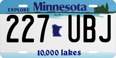 MN license plate 227UBJ