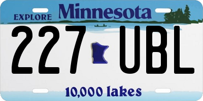 MN license plate 227UBL