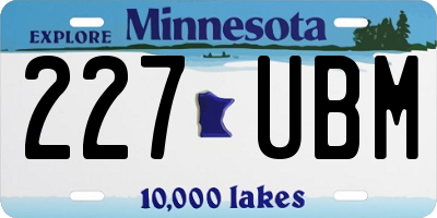 MN license plate 227UBM