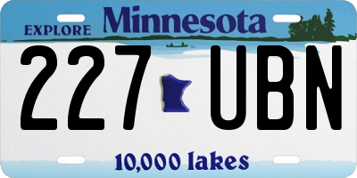MN license plate 227UBN
