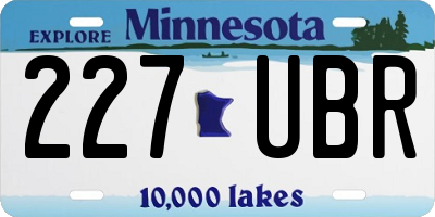 MN license plate 227UBR