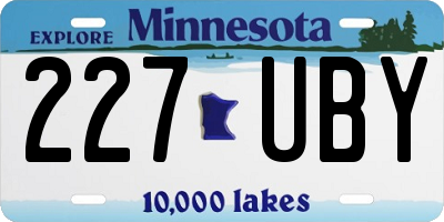 MN license plate 227UBY
