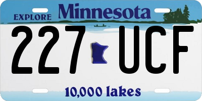 MN license plate 227UCF