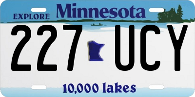 MN license plate 227UCY