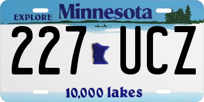 MN license plate 227UCZ