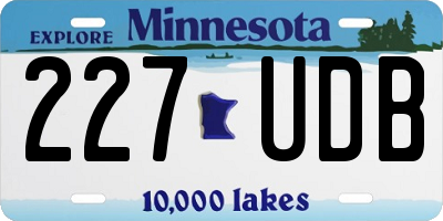 MN license plate 227UDB