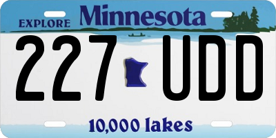 MN license plate 227UDD
